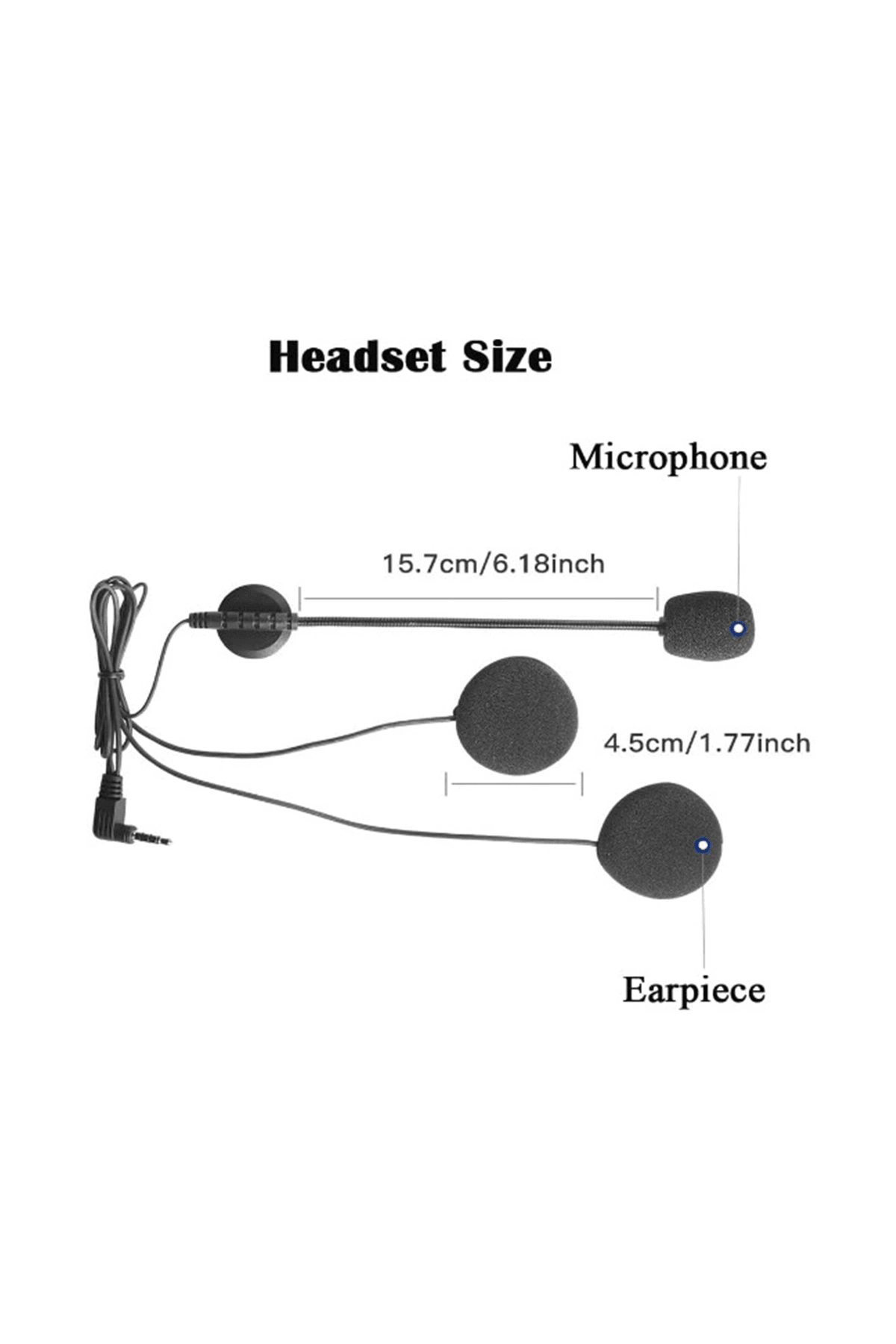 Jack Girişli 3.5mm İntercom Kulaklığı Bt31,bt22,bt35 Uyumlu Motorsiklet Kask Yedek Mikrofon