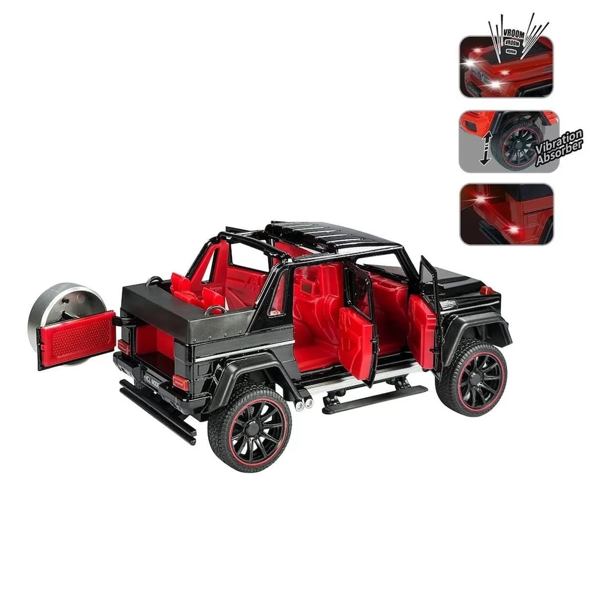 Hcl-902 Çek Bırak 1:22 Sesli Ve Işıklı Metal Jeep -vardem