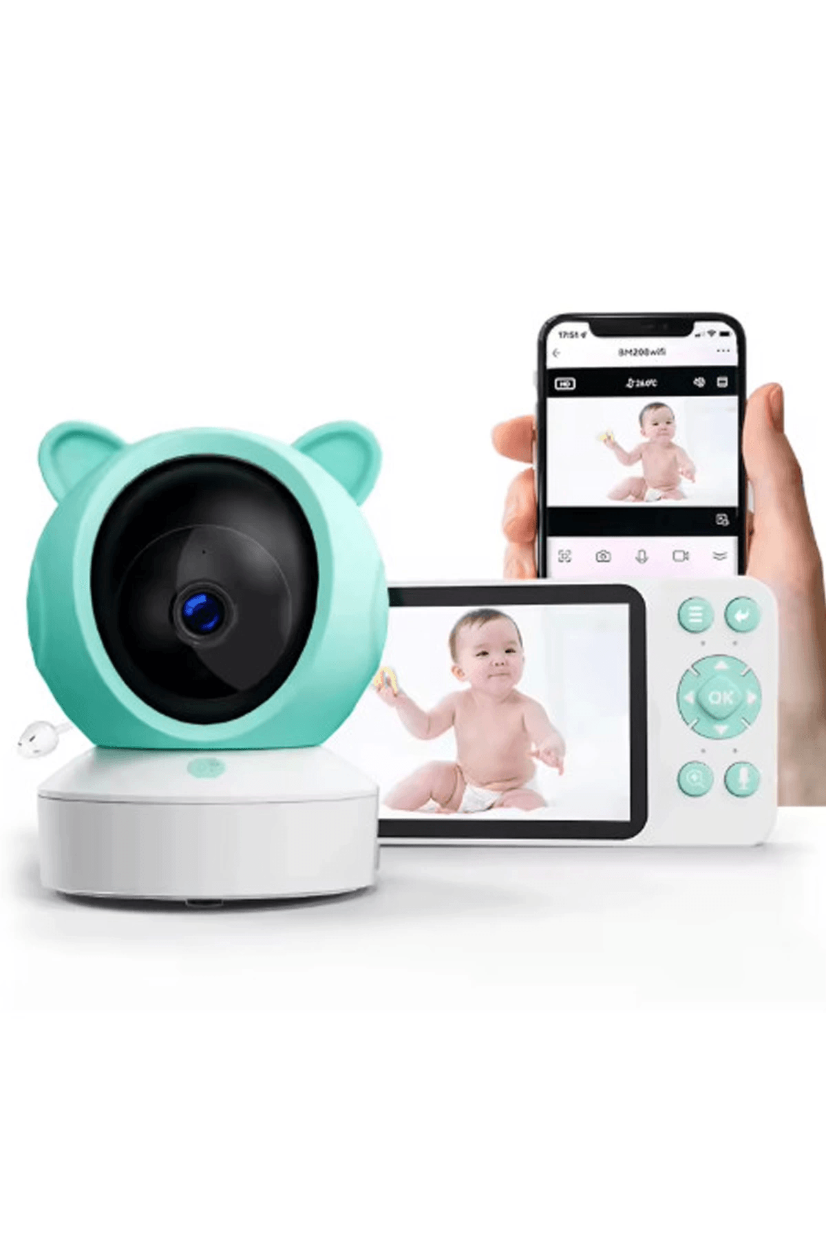 5 Inc Ekran Bebek Kamerası Monitörlü Konuşma Özellikli Işıklı Gece Görüslü Kamera