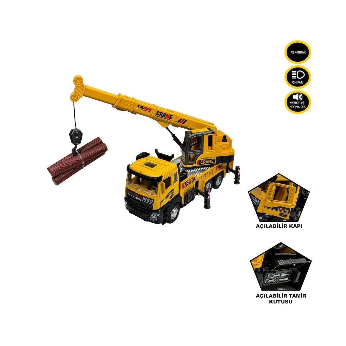 Xx992-02ab Çek Bırak Işıklı Ve Sesli Kule Vinç 1:28 -vardem Oyuncak