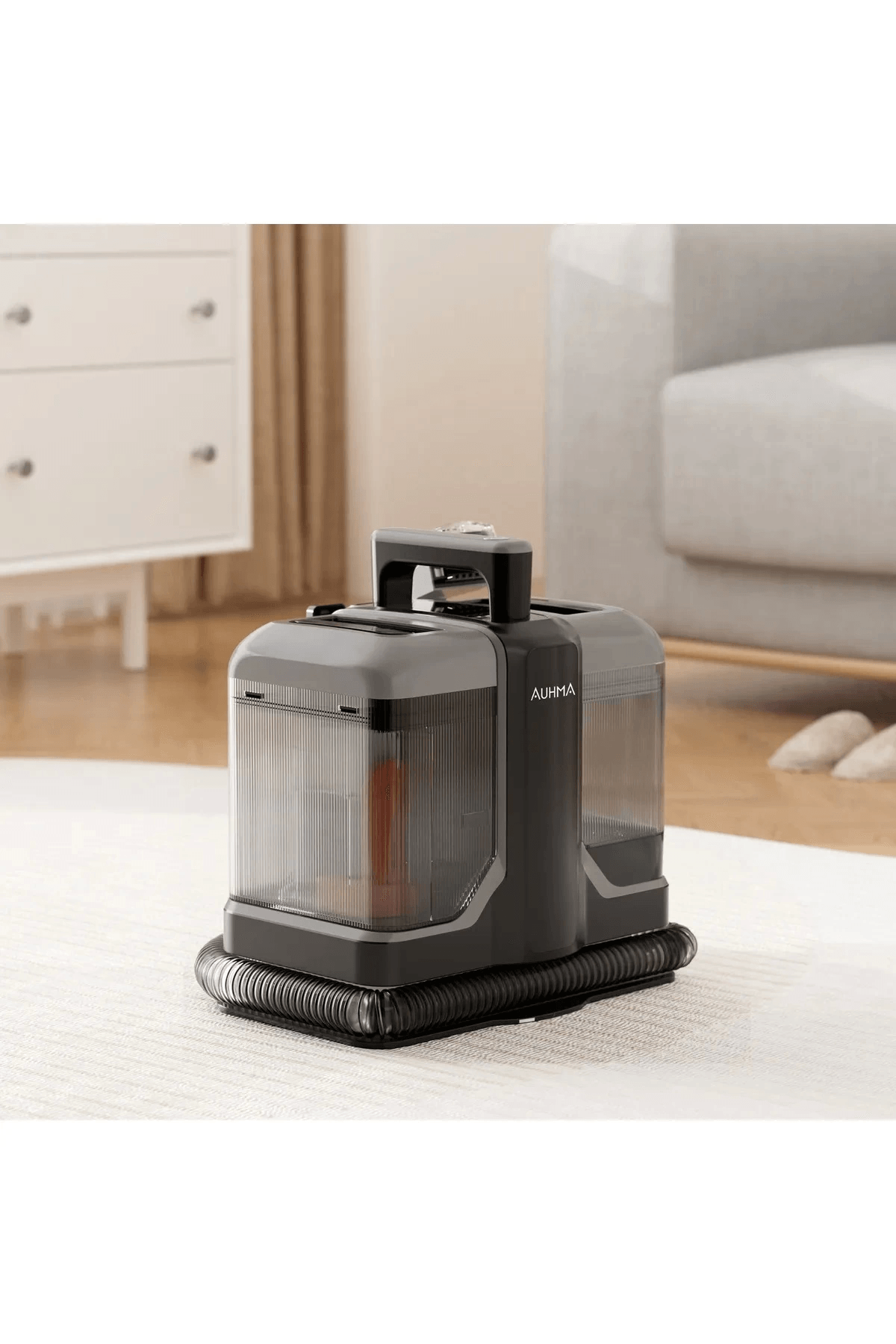 Auhma Koltuk Ve Halı Yıkama Makinesi 2 Başlıklı Leke Çıkarıcı 450 Watt Siyah
