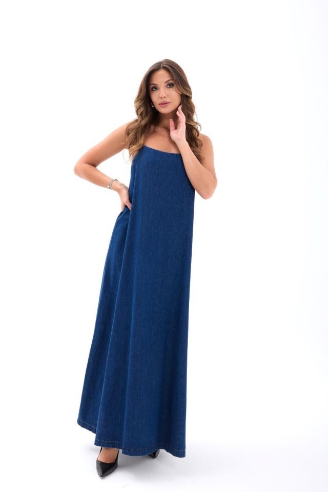 7432 KOT ELBİSE-MAVİ
