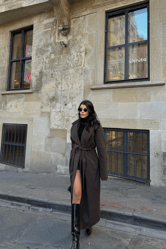 KAŞE KABAN MAXİ - Kahverengi