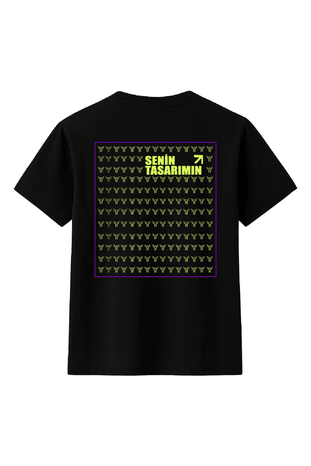 Çocuk Arka Sizin Tasarımınız Basic Tshirt - Siyah