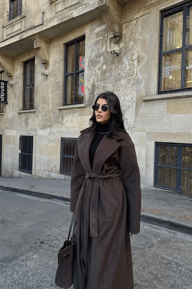KAŞE KABAN MAXİ - Kahverengi