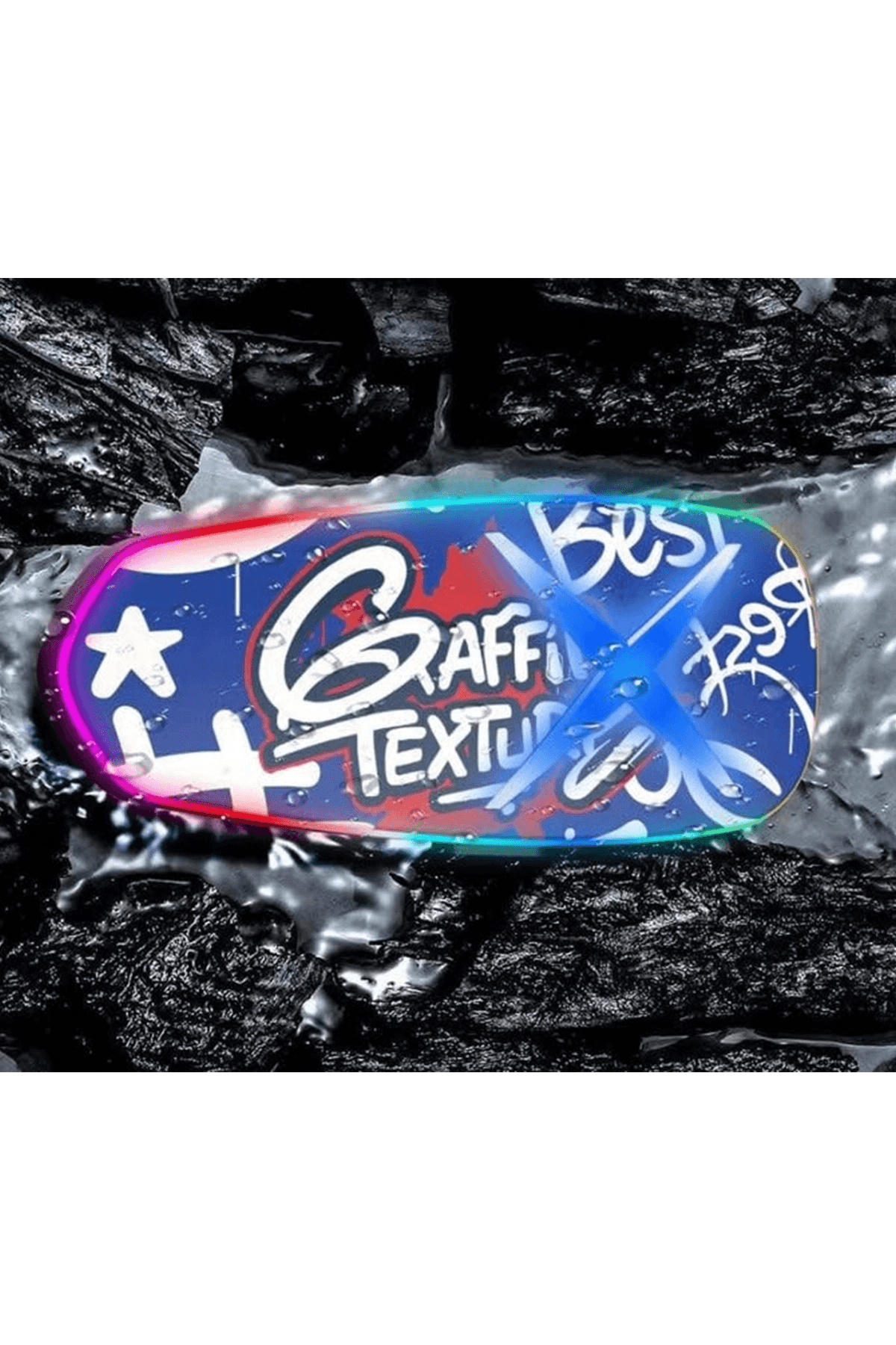 Helmet Graffiti Motor Kask Kulaklık Rgb Modlu Su Geçirmez 6.0 Bluetooth Intercom Yenı Model