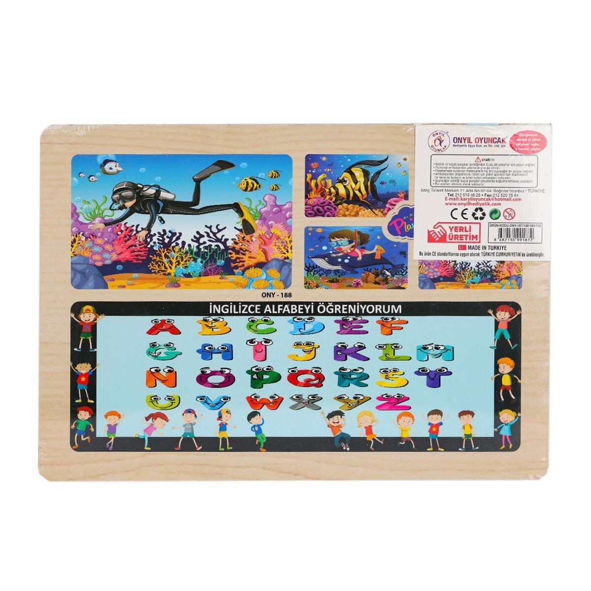 Ony-187-188-189-190 Ahşap Eğitici Puzzle Denizde Yaşam