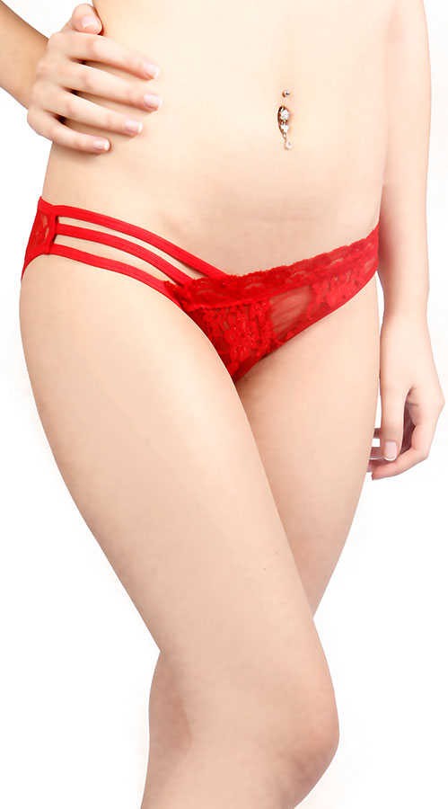 Leyna Kırmızı Şerit Detaylı Seksi Külot Tm1139