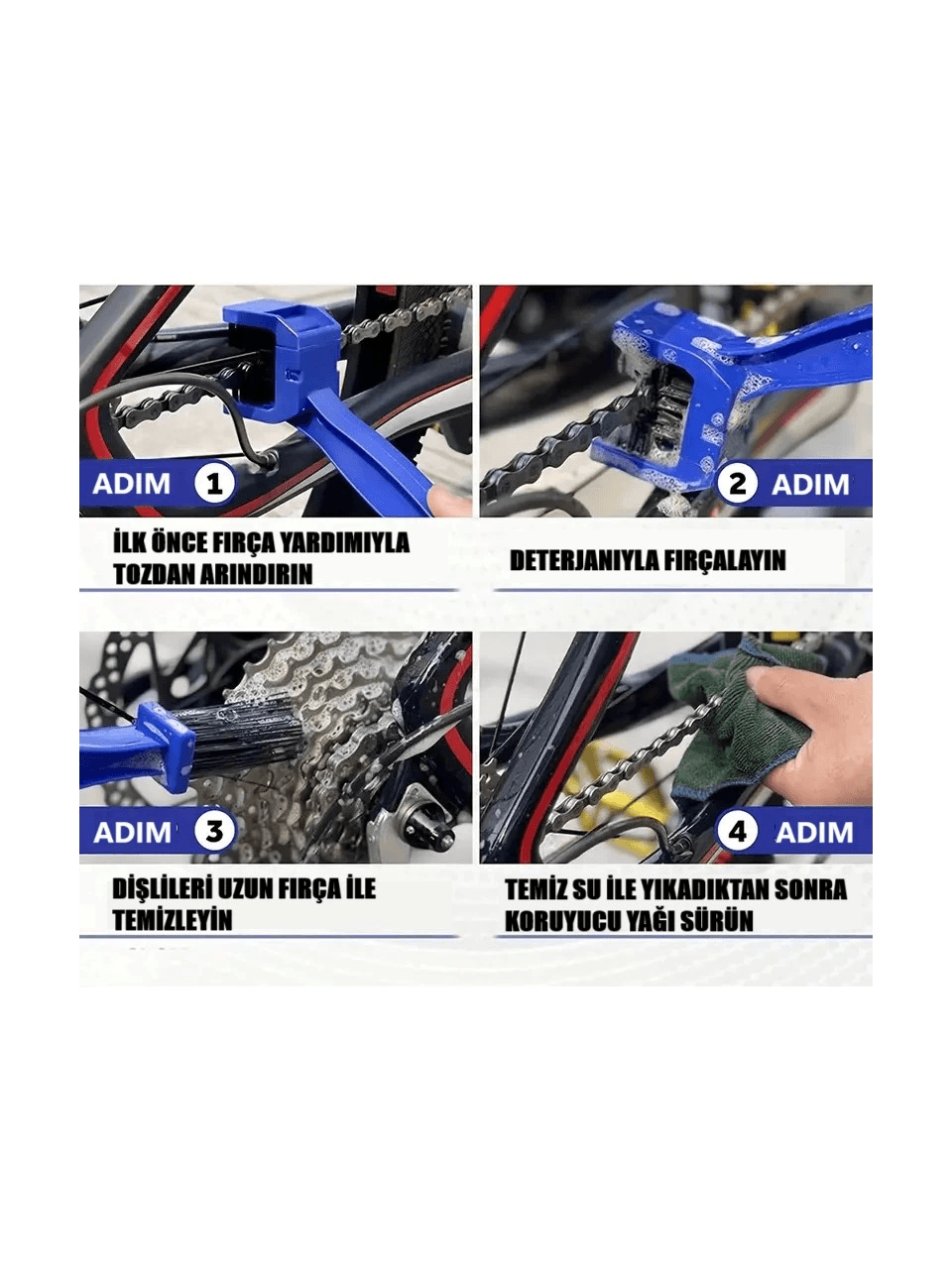 Motorsiklet  Bisiklet Zinciri Temizleme Fırçası Çift Taraflı