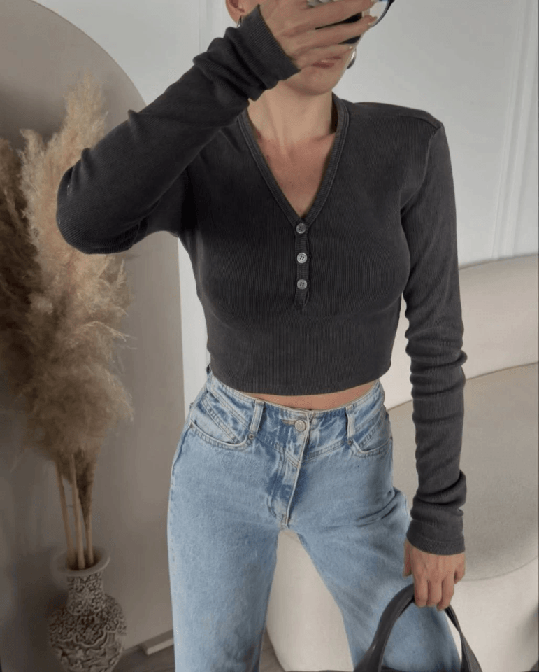  Yıkamalı Crop 
