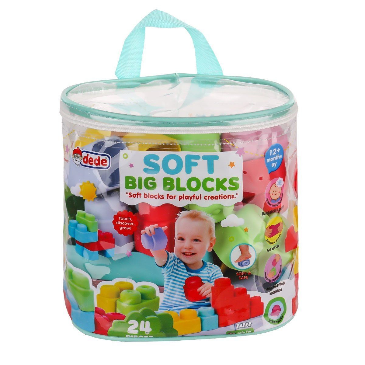 04008 Yumuşak Big Bloklar Çanta 24 Parça -fentoys