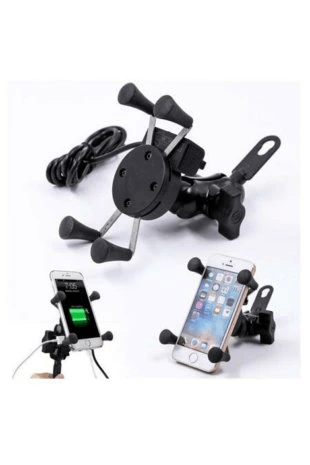 Usb Şarjlı Ayna Bağlantılı Motosiklet Telefon Tutucu Motor Tutacağı
