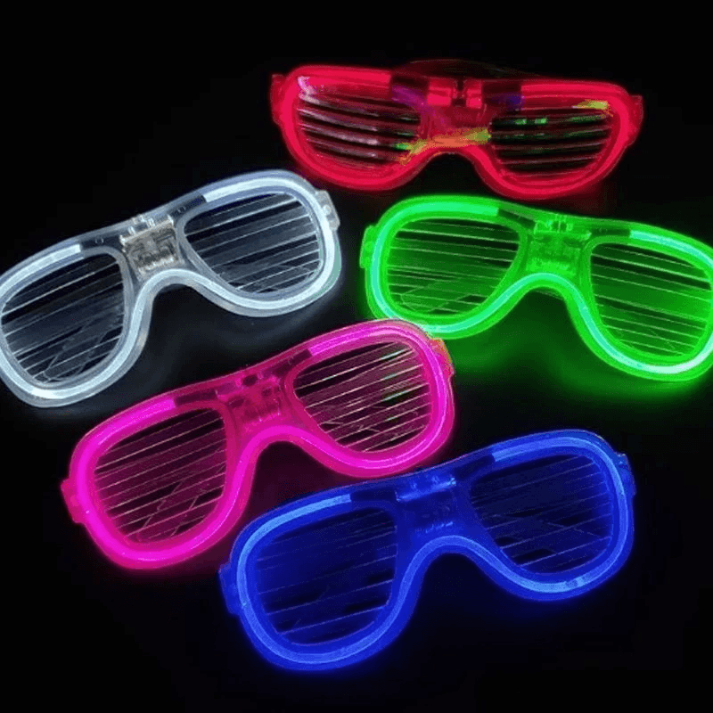 Glow Model Led Işıklı Parti Gözlüğü 3 Modlu 5 Renk 5 Adet