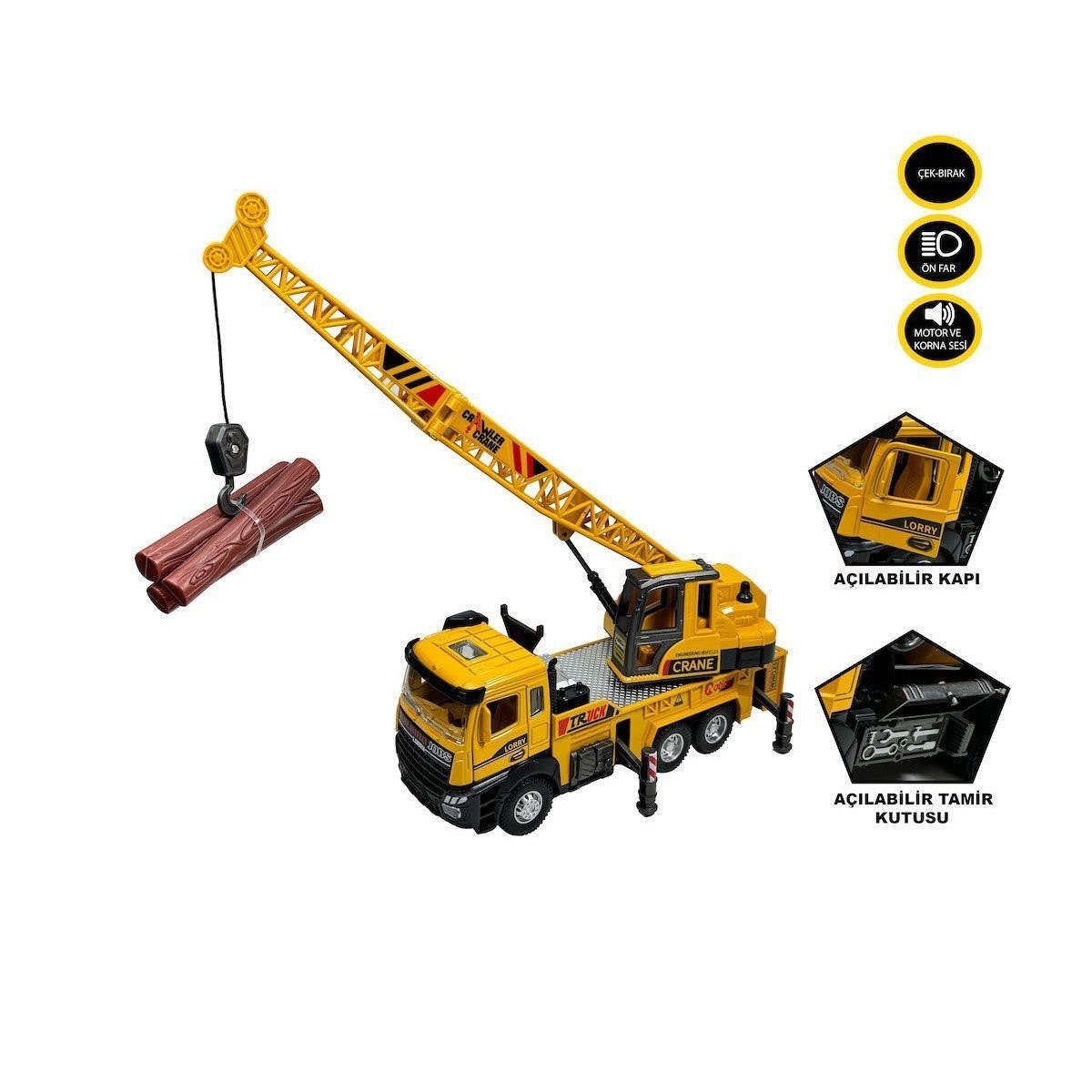 Xx992-02ab Çek Bırak Işıklı Ve Sesli Kule Vinç 1:28 -vardem Oyuncak