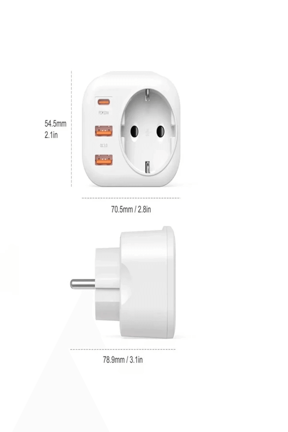 Ac-115 2500w 3.4a 2usb 1type-c 1soket Akım Korumalı Şarj Adaptörü Priz Çoğaltıcı