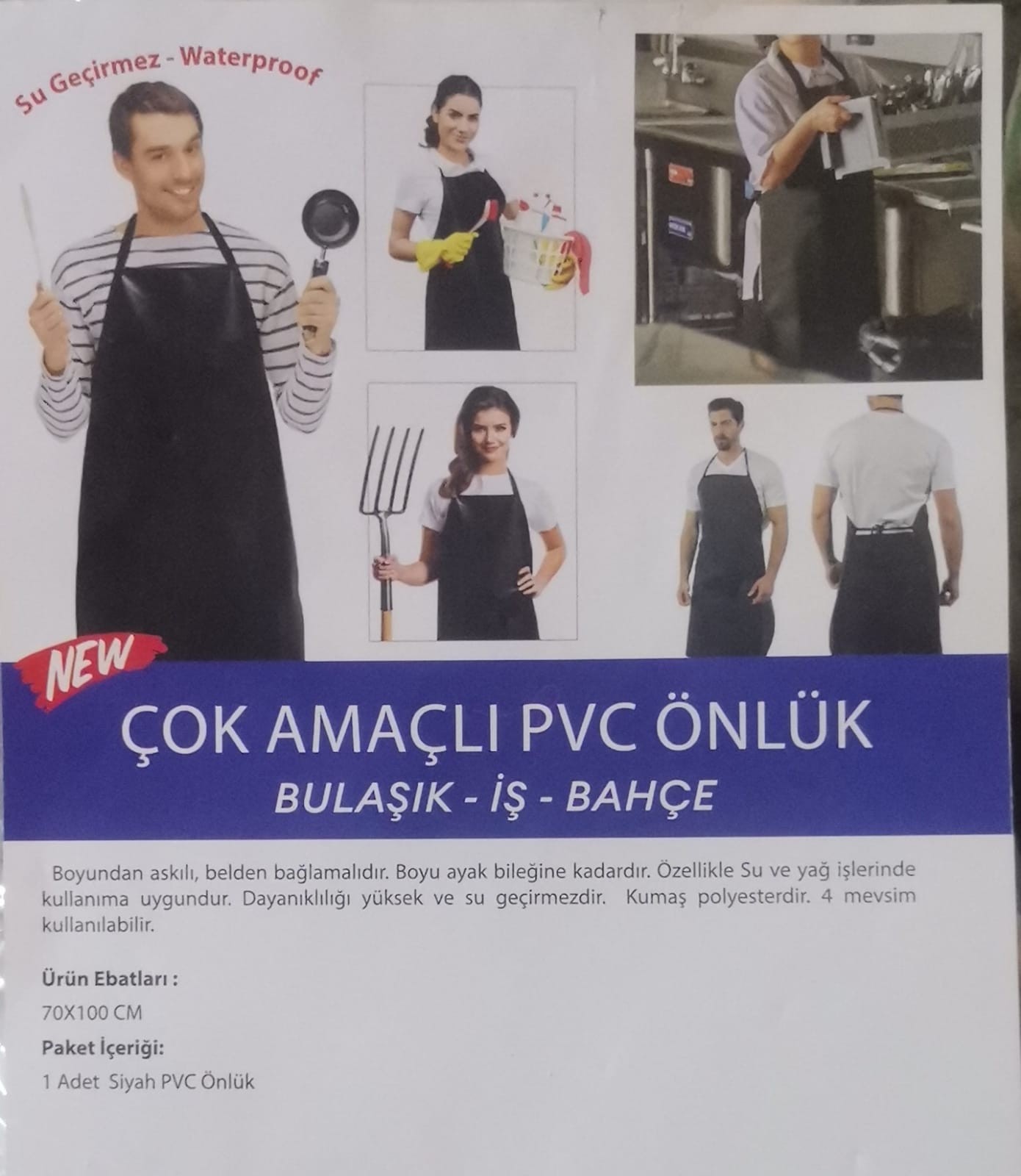 Pvc Önlük - Çok Amaçlı Önlük 70 X 100