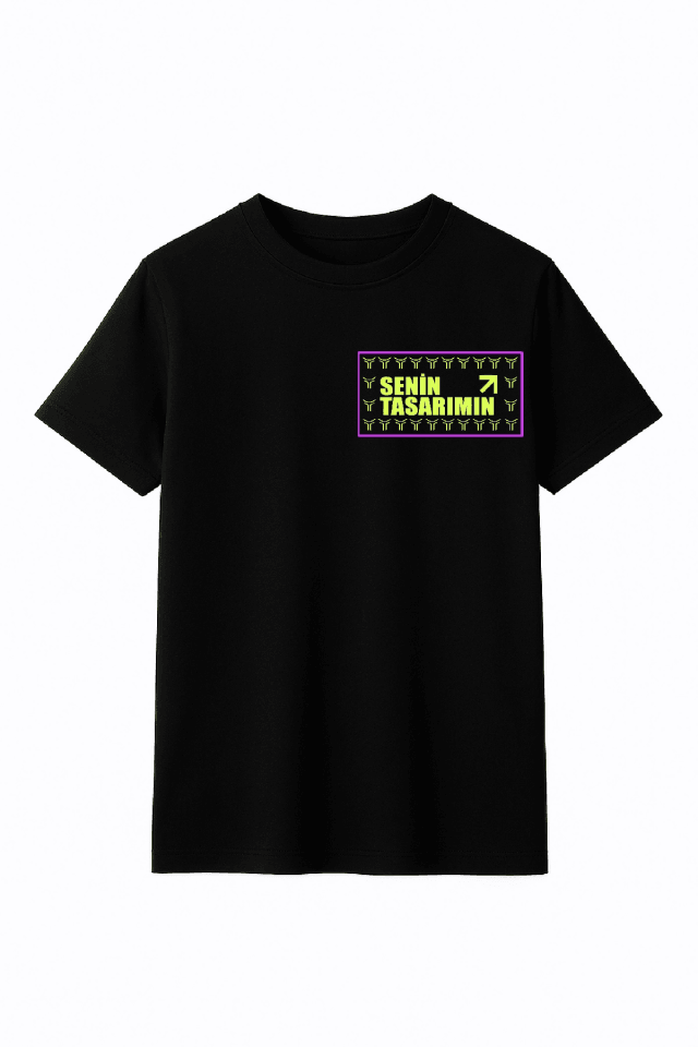 Çocuk Ön Sizin Tasarımınız Basic Tshirt - Siyah