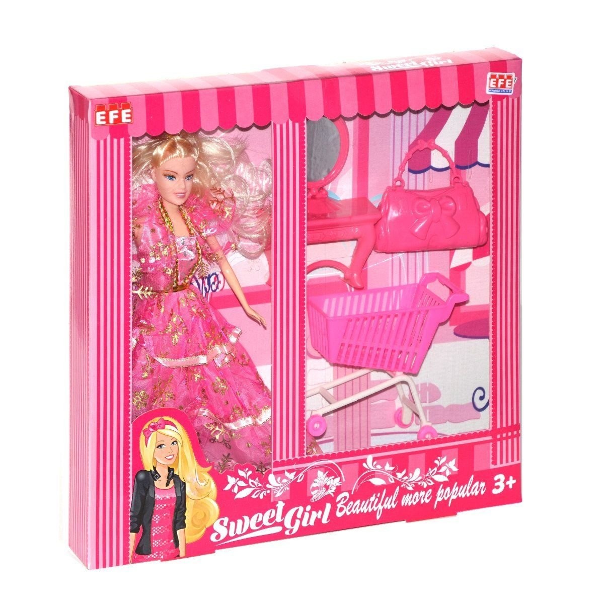 221g-m Efe, Sweet Girl Market Arabalı Bebek Oyun Seti