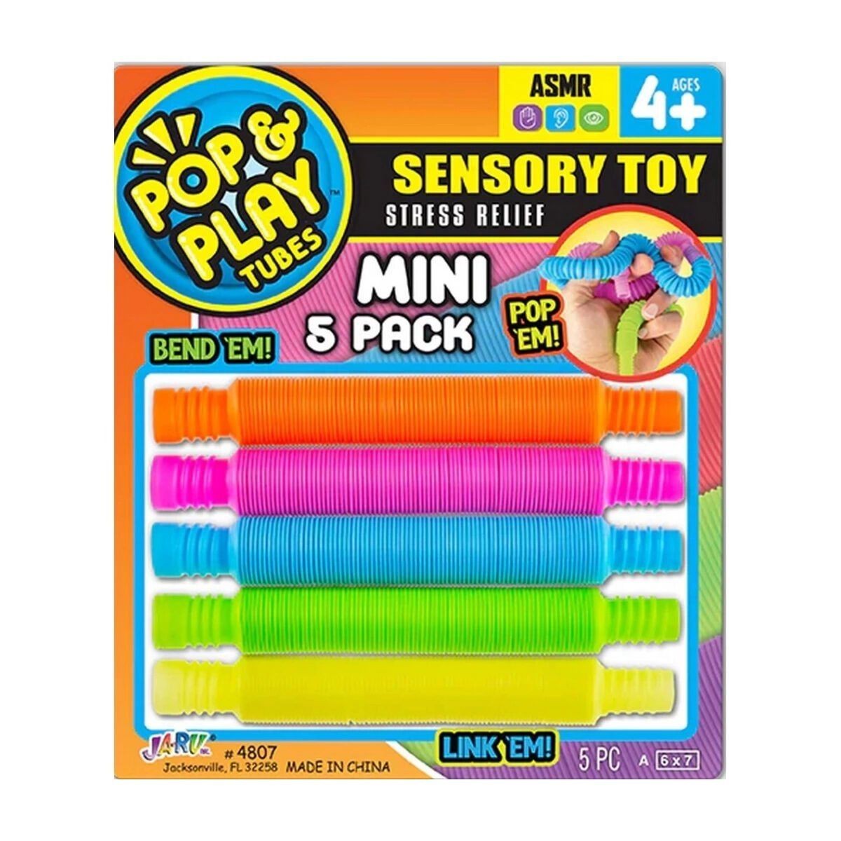 04807 -sun-jru-pop Play Tubes Duyusal Stres  Oyuncağı Mini 5li 2a Krtl