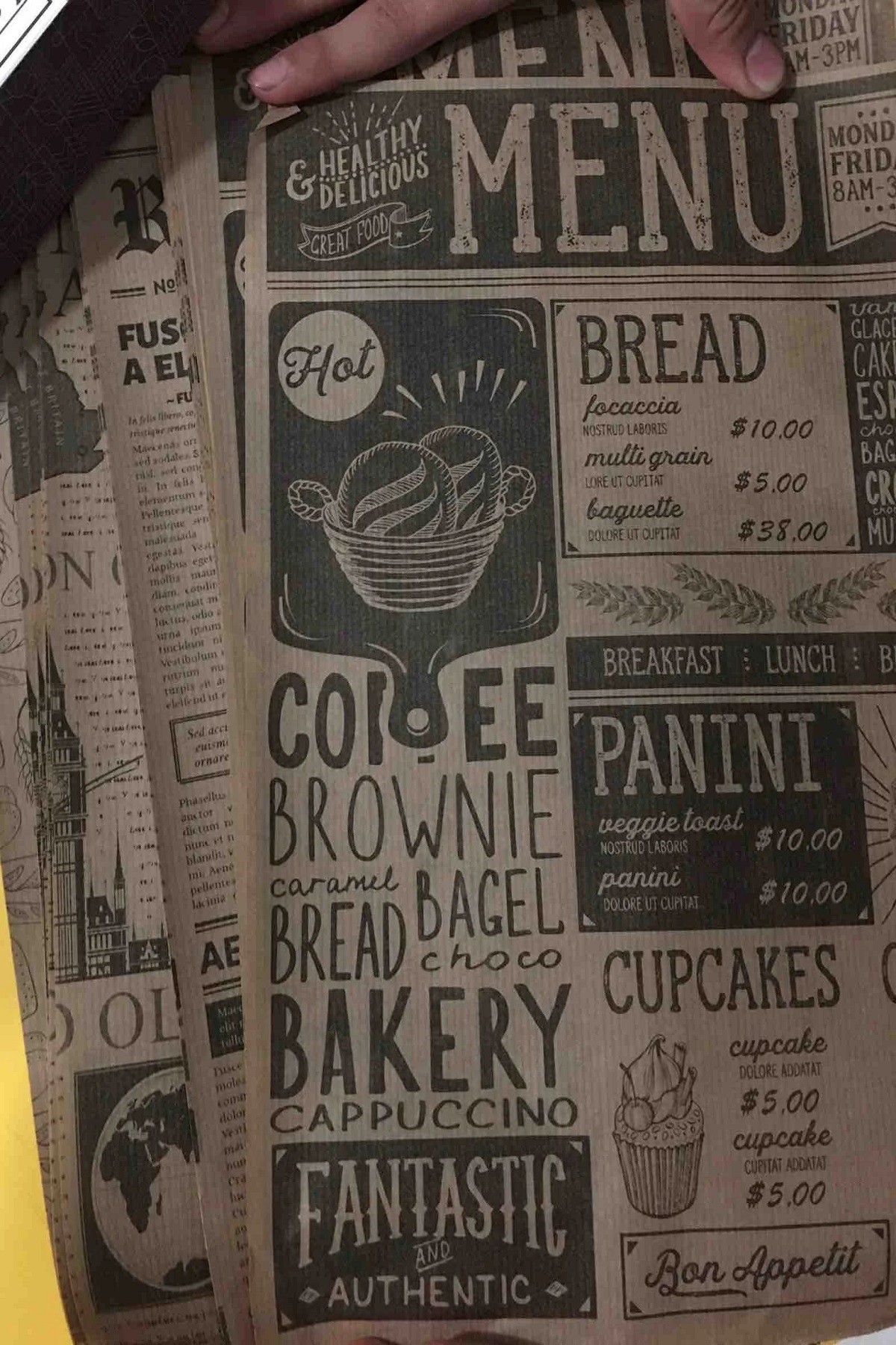 50 Adet Kendinden Desenli Yağlı Kağıt Vintage Gazete Desen Servis Ve Sunum Kağıdı Karışık Desen