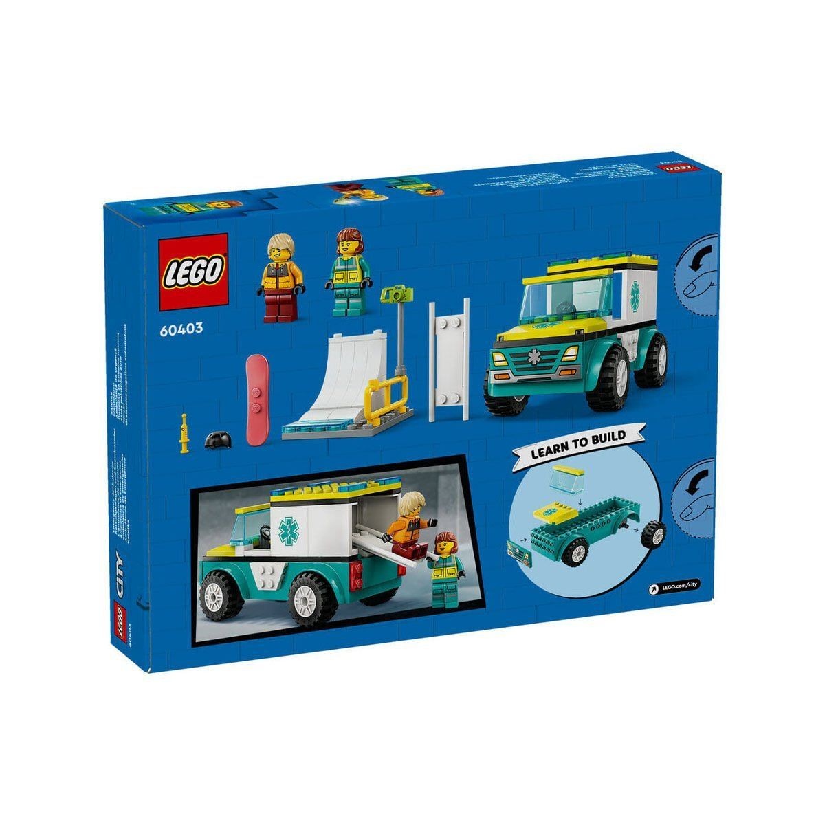 60403 Lego® City Acil Durum Ambulansı Ve Snowboardcu 79 Parça +4 Yaş