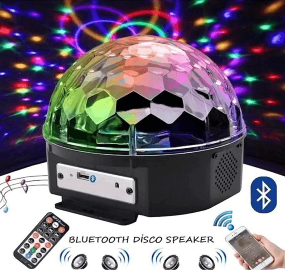 Uzaktan Kumandalı Müzikli Dönerli Disko Topu Bluetooth Sese Duyarlı