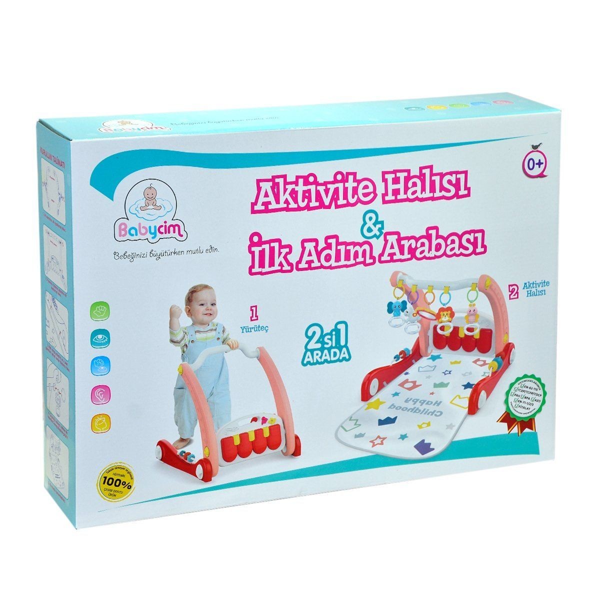 E0634 Aktivite Halısı&ilk Adım Arabası -pembe ,birlik