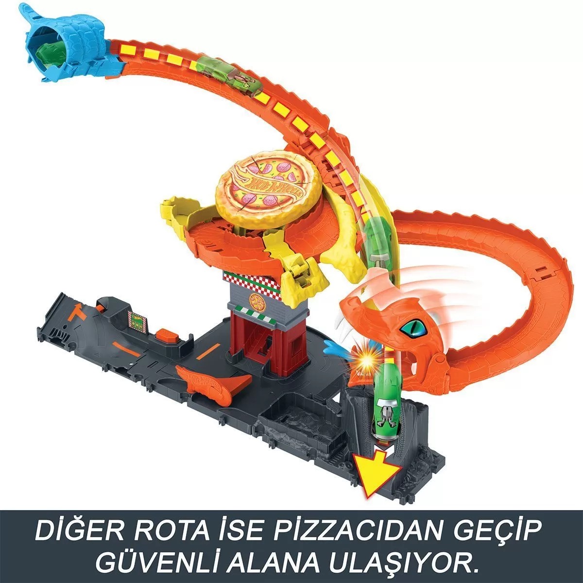 Htn81 Hot Wheels Pizza Dükkanında Kobra Macerası Oyun Seti