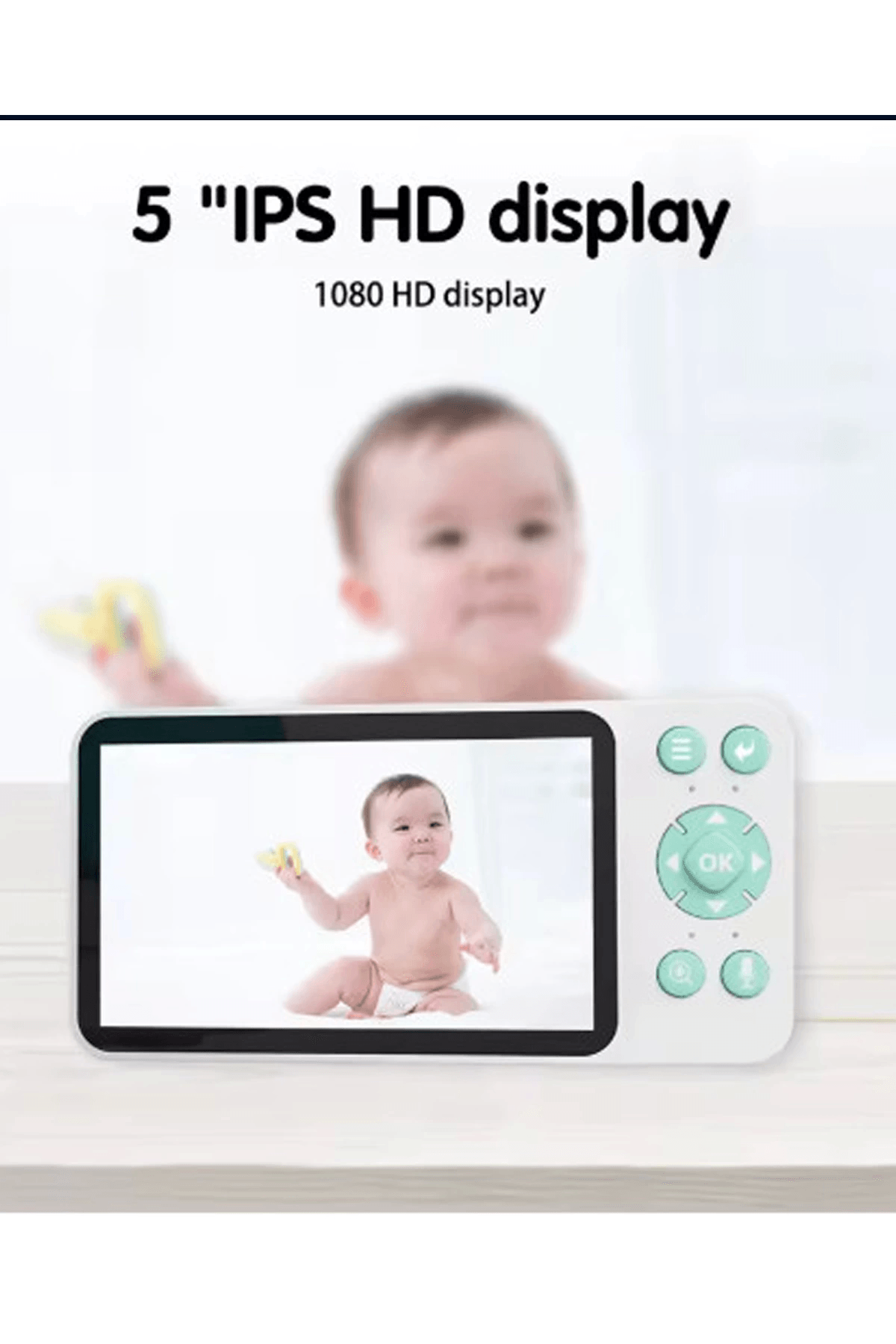5 Inc Ekran Bebek Kamerası Monitörlü Konuşma Özellikli Işıklı Gece Görüslü Kamera