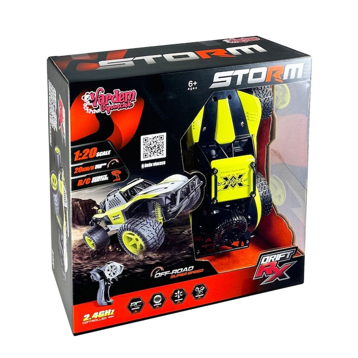 Syr-66764ma Kumandalı  2.4ghz Şarjlı 1:20 Storm Drift Araba