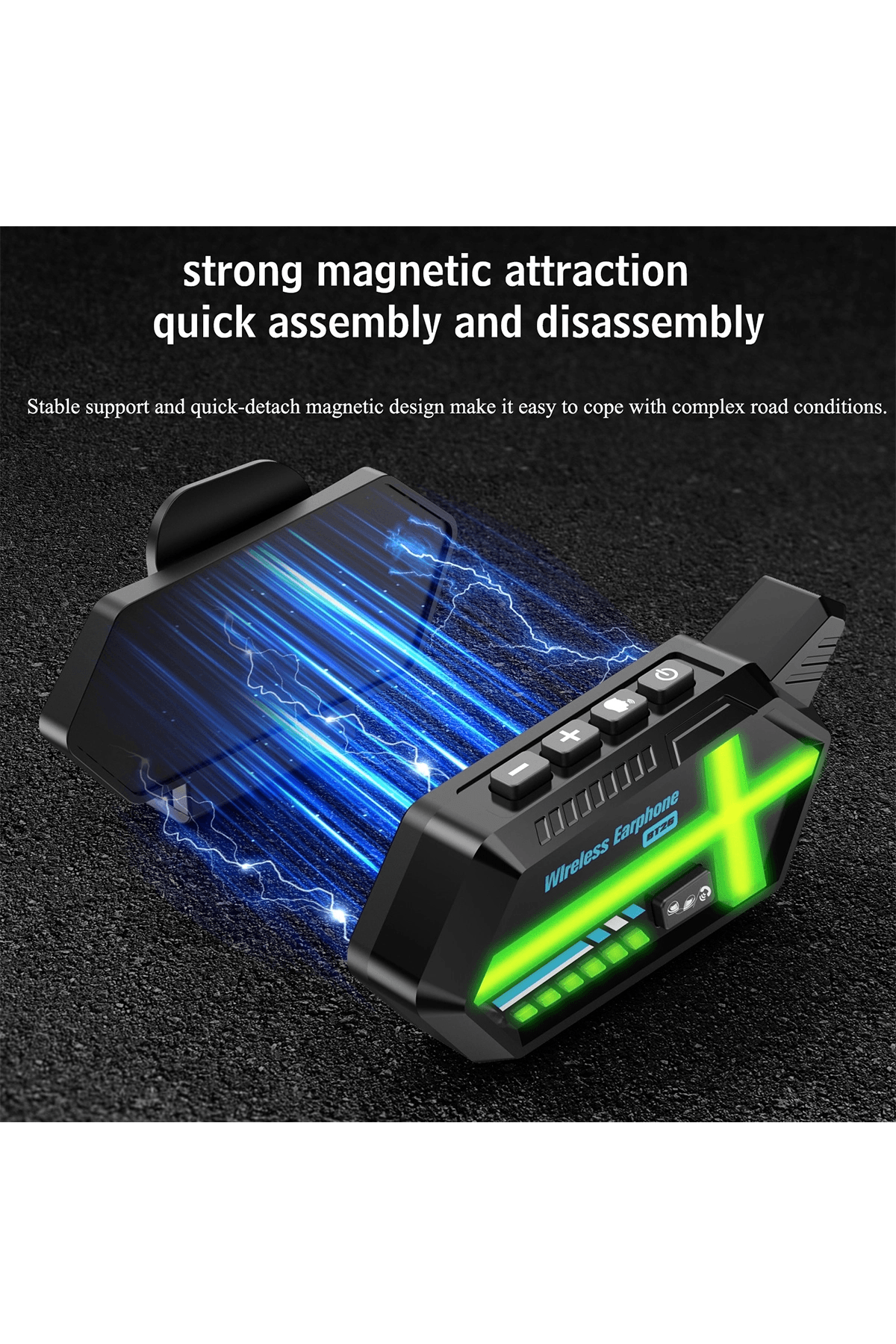 Bt26 Motosiklet Kask Kulaklık Bluetooth Rgb Işıklı 2 Eşleşme Özellikli 1000 Mah Intercom