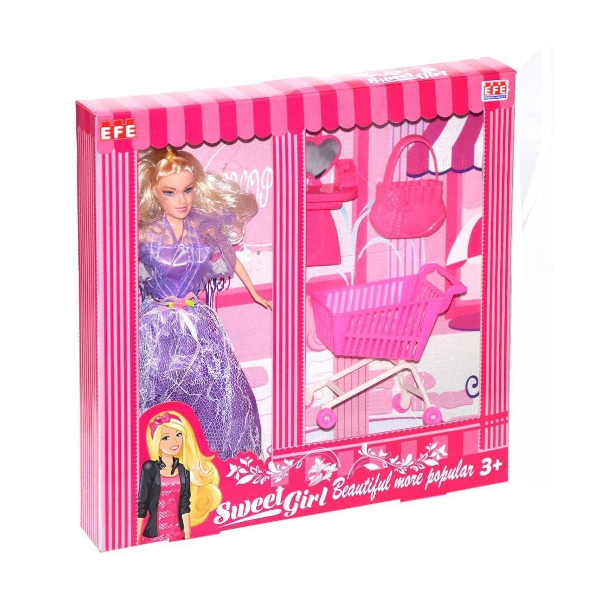 221g-m Efe, Sweet Girl Market Arabalı Bebek Oyun Seti