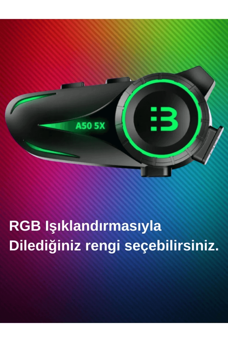 A50 5x Motor Kask Kulaklık Rgb Bluetooth Motosiklet Kulaklık Intercom 5 Kişi Eşleşme