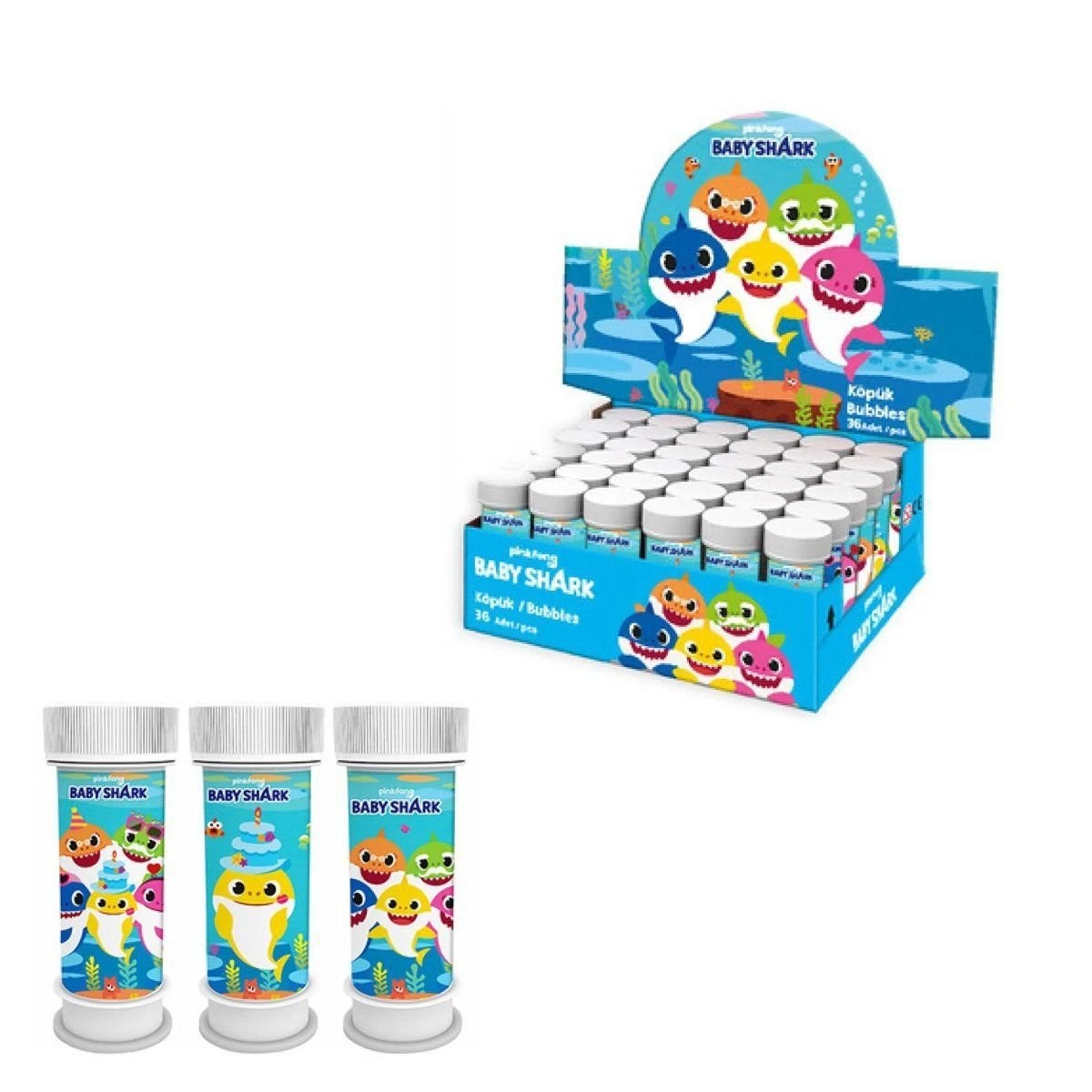 Lpb6300 Balonevi, Baby Shark Köpük Balon 36'lı Kutu