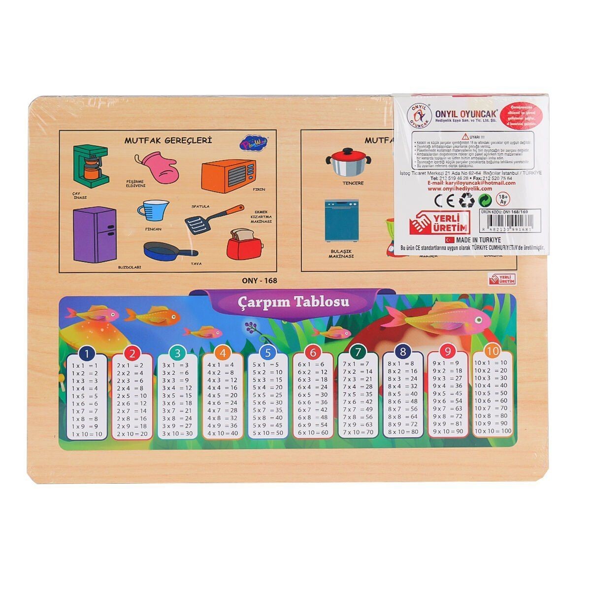 Ony-168-169 Ahşap Tutmalı Mutfak Gereçleri -onyıl Oyuncak