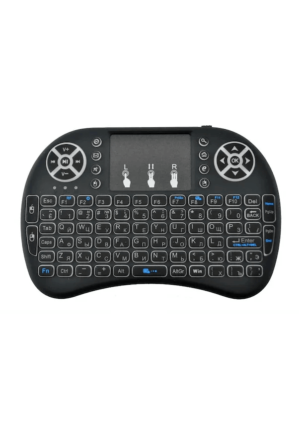 Smart Tv Box Ps3 Uyumlu Kablosuz Dokunmatik Işıklı Şarjlı Touchpadli Mini Q Klavye