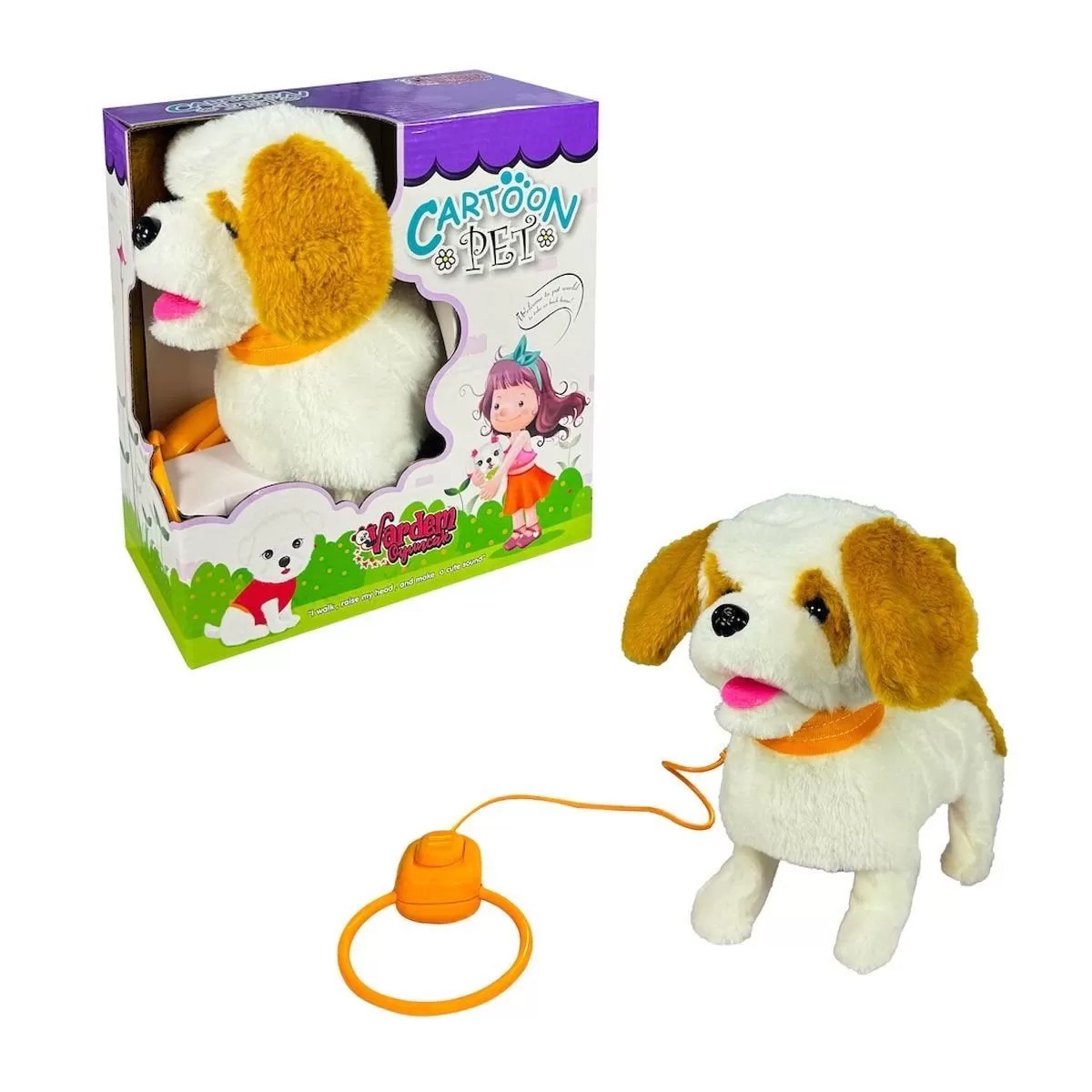 Pft-b019 Peluş Tasmalı Yürüyen Köpek -vardem Oyuncak