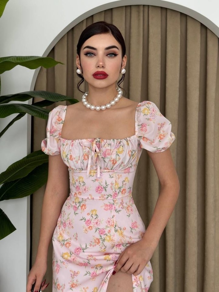 Zeze Balon Kol Elbise
