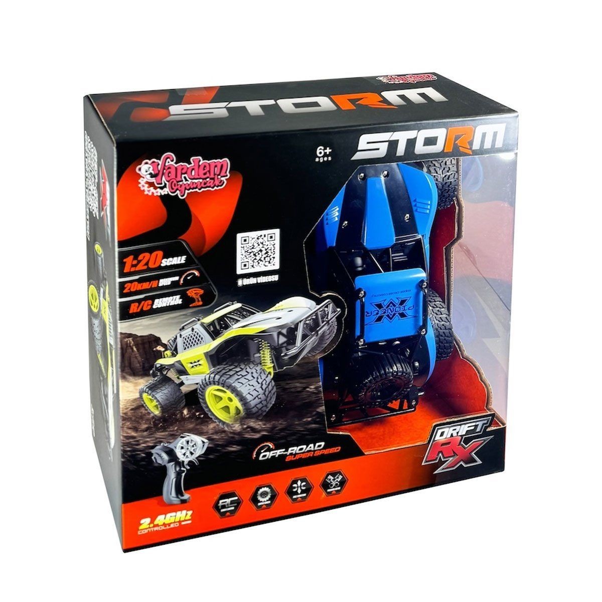 Syr-66764ma Kumandalı  2.4ghz Şarjlı 1:20 Storm Drift Araba