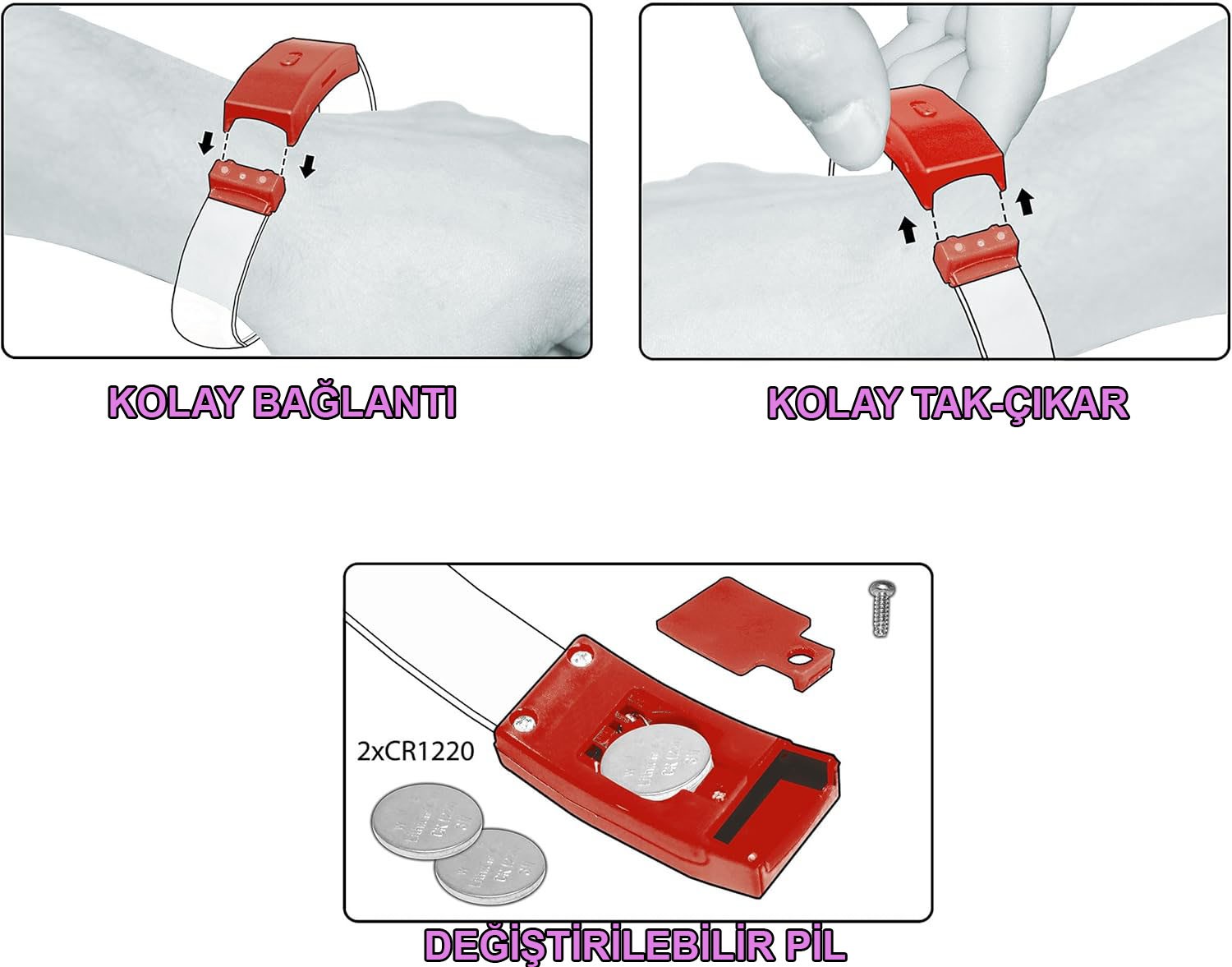 Festival Ve Parti Led Bileklik 3 Farklı Mod Işıklı 1 Adet