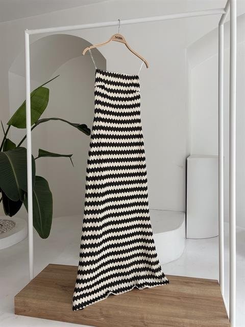 Maura Desenli Straplez Elbise 2770