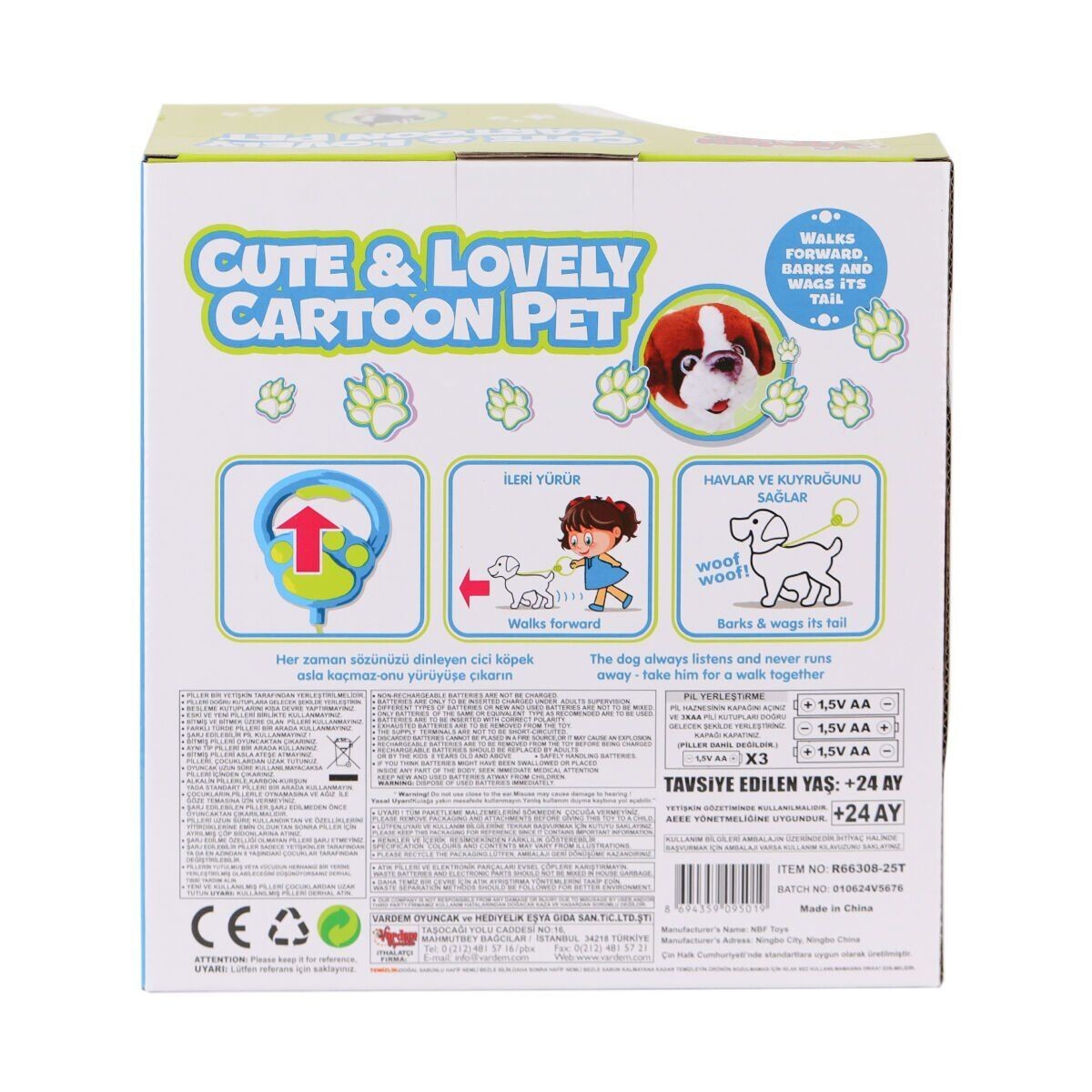 Pr66308-25t Tasmalı Yürüyen Peluş Fransız Köpeği