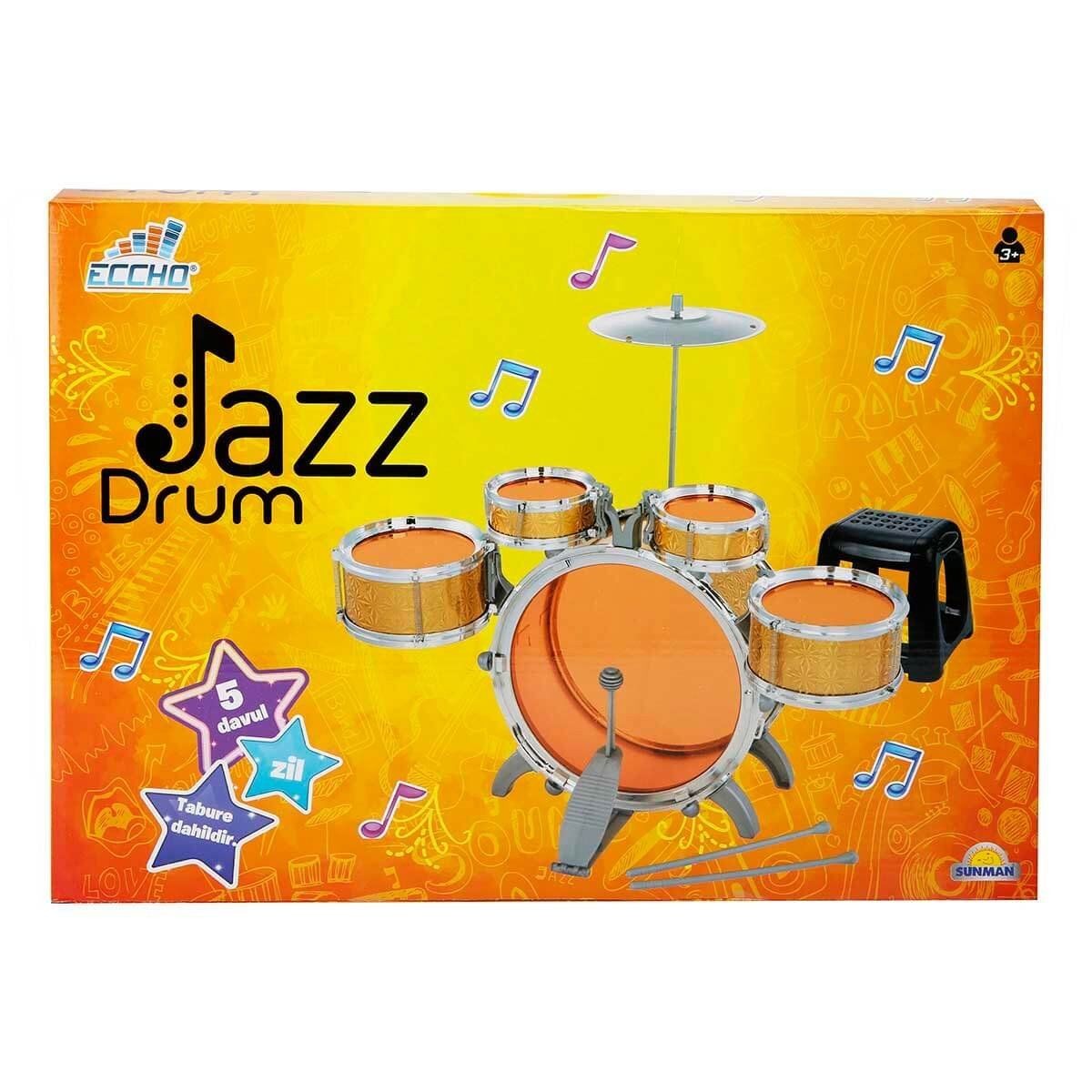 1080080 Sunman Eccho, Davul Set - Jazz Drum / 5 Adet Davul, Zil Ve Tabure / +3 Yaş