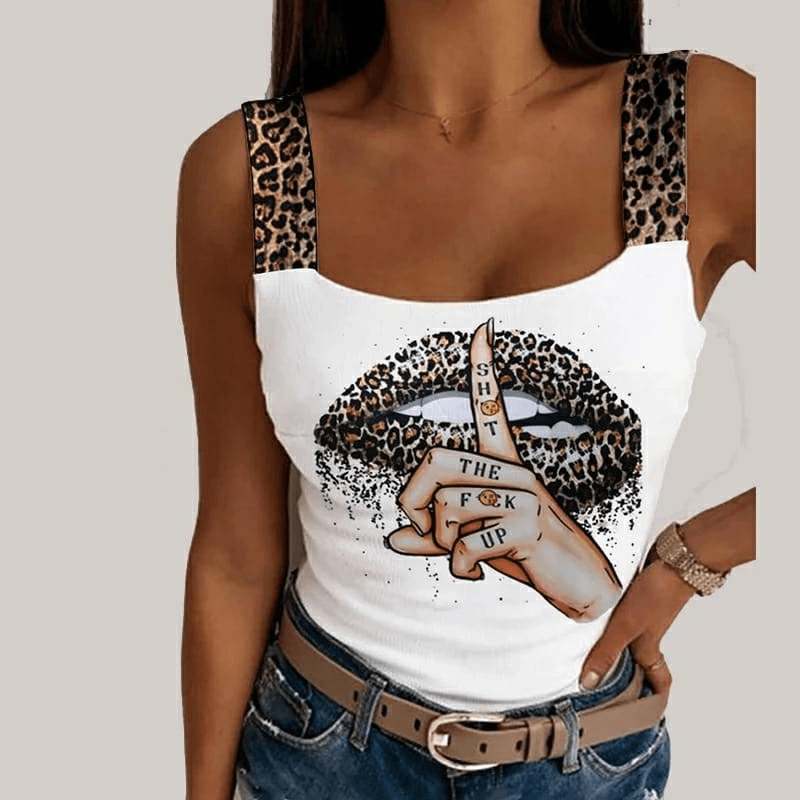 Leopar Baskılı, Leopar Askılı Viskon Bluz
