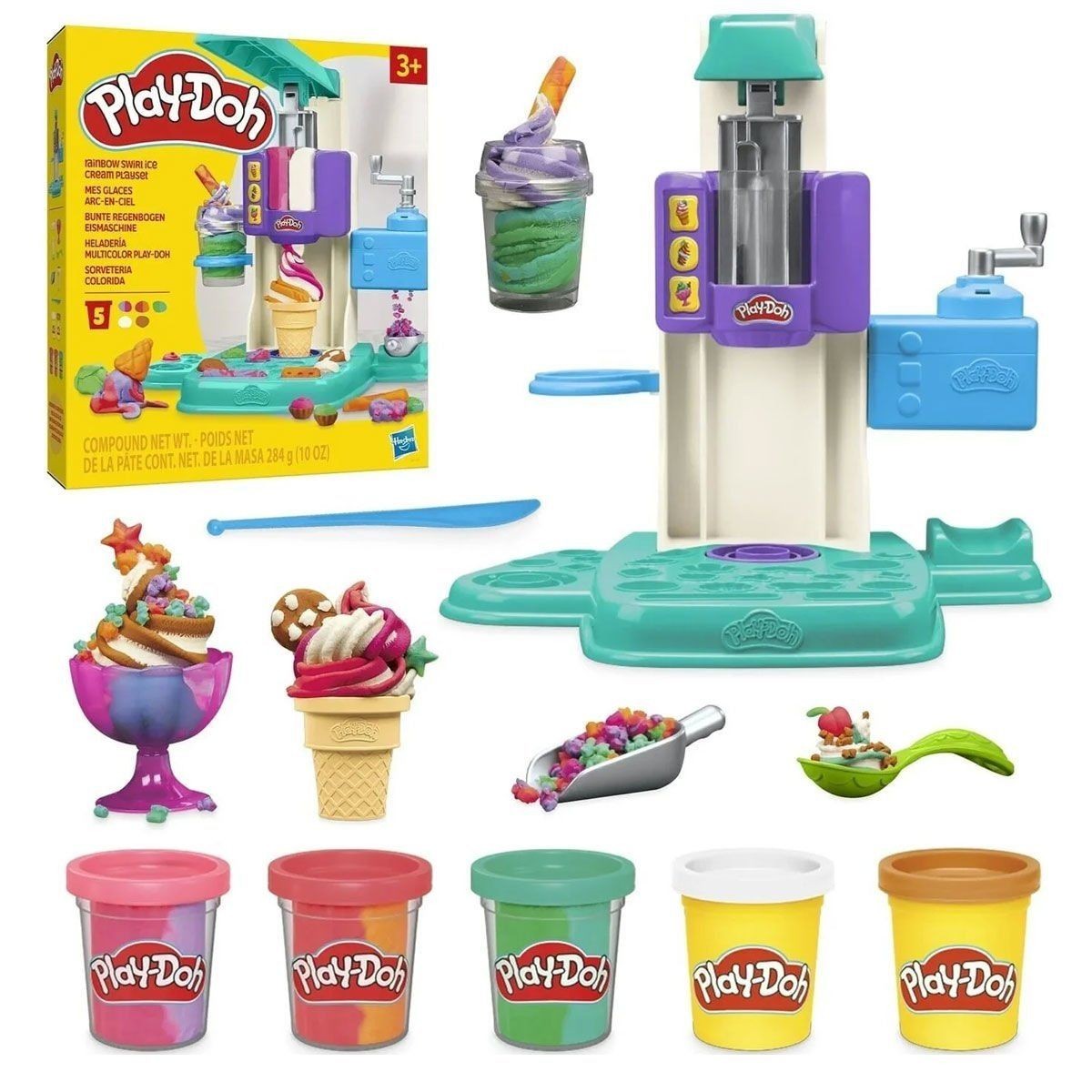 G0028 Play-doh Gökkuşağı Dondurma Makinesi Oyun Seti+3 Yaş