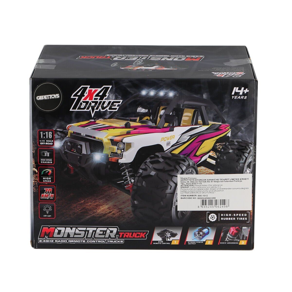 866-1612 1:16 Kumandalı 70 Km/h Monster Truck 4x4