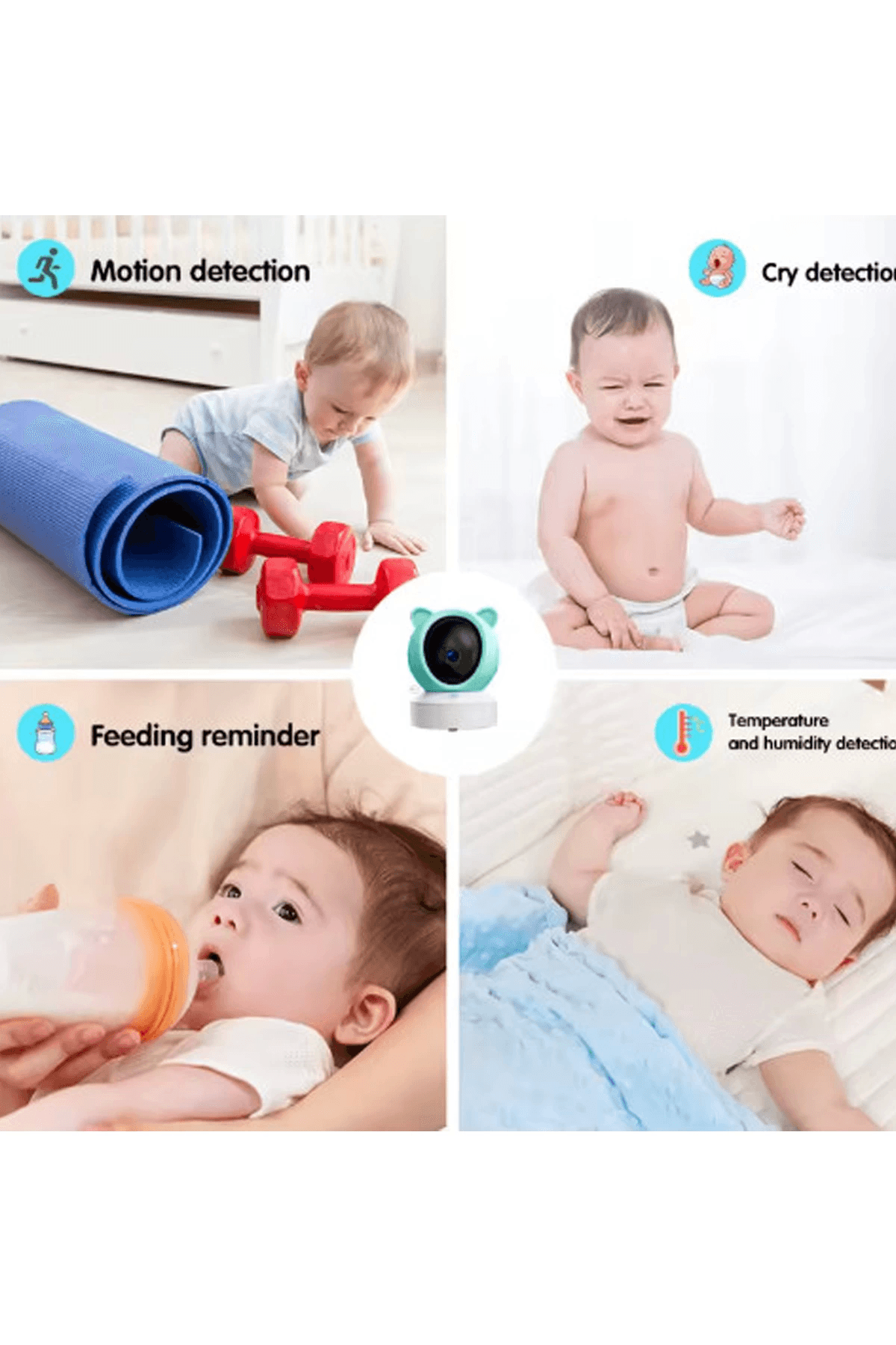 5 Inc Ekran Bebek Kamerası Monitörlü Konuşma Özellikli Işıklı Gece Görüslü Kamera