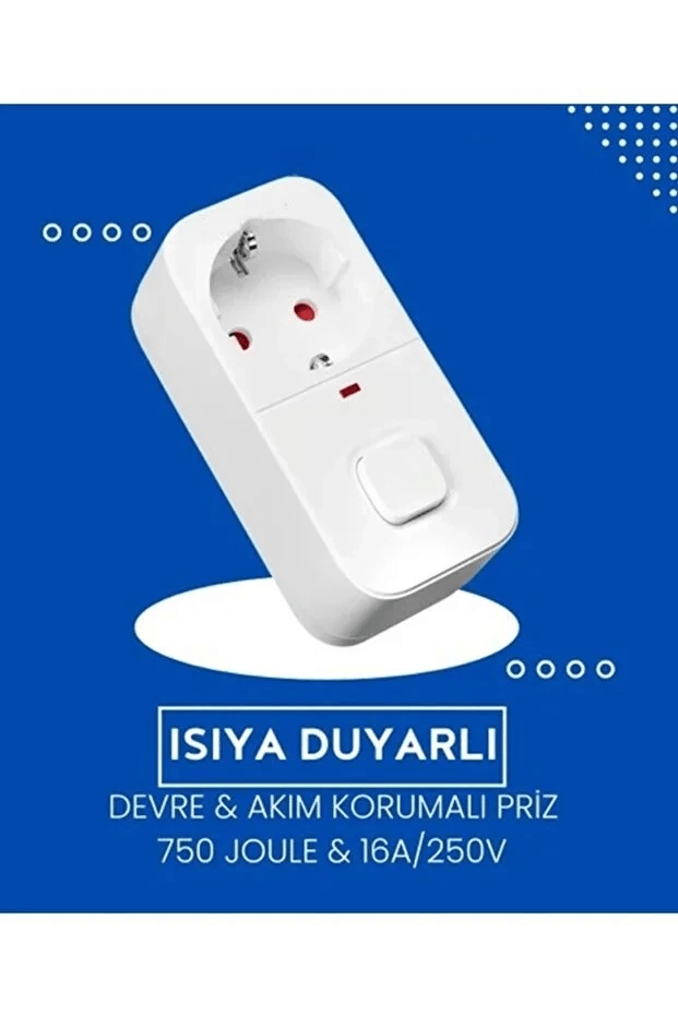 Isıya Duyarlı Devre Ve Akım Korumalı Du Tekli Anahtarlı Priz Fiş 16a/250v 750
