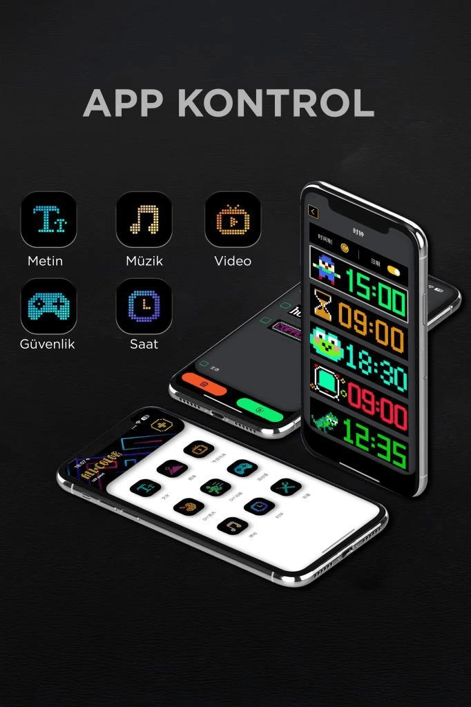 Rp1259 Led Matrix Panel 16x96cm Telefon Kontrollü Kayar Led Animasyon Aydınlatma
