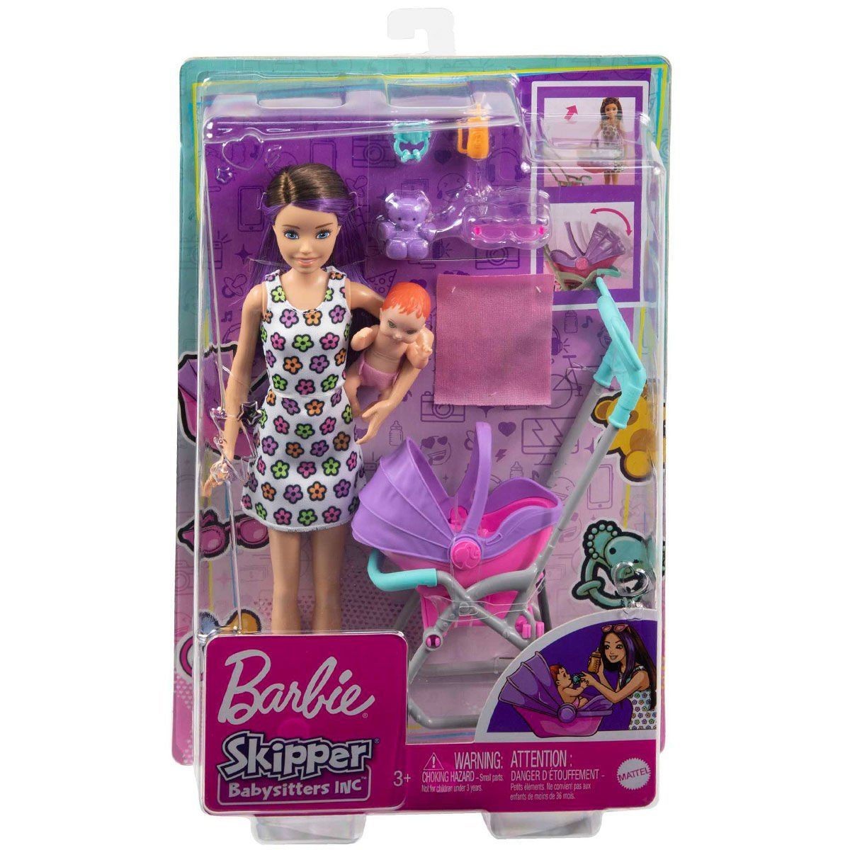 Gxt34 Mor Saçlı Skipper Bebek Bakıcısı  Ve Oyun Seti